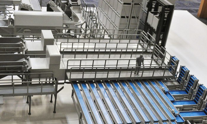 3D打印縮放等比例模型(庫)解決企業生產線復雜問題,3D打印出生產線模型展示圖
