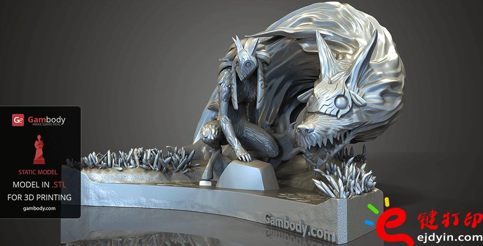 [超精致多圖]3D打印精致游戲動漫人物模型手板作品欣賞(帶下載地址)