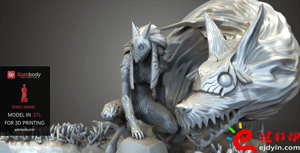 [超精致多圖]3D打印精致游戲動漫人物模型手板作品欣賞(帶下載地址)